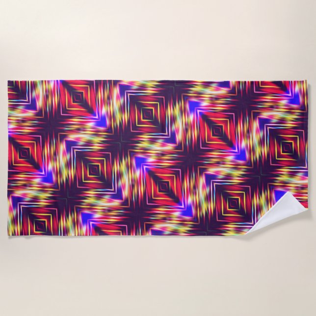 Cute colourful abstract lines throw pillow iPhone  Beach Towel (Front)