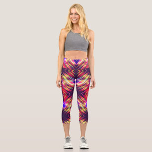 Cute colourful abstract lines throw pillow iPhone  Capri Leggings