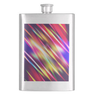 Cute colourful abstract lines throw pillow iPhone Hip Flask