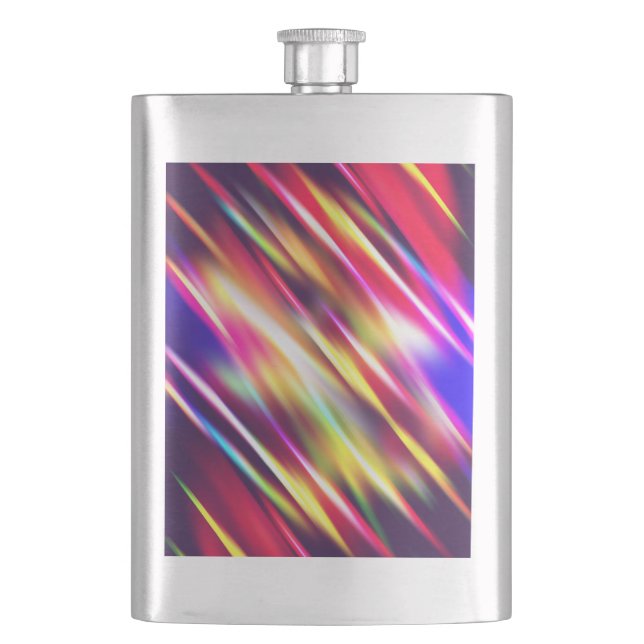 Cute colourful abstract lines throw pillow iPhone  Hip Flask (Front)