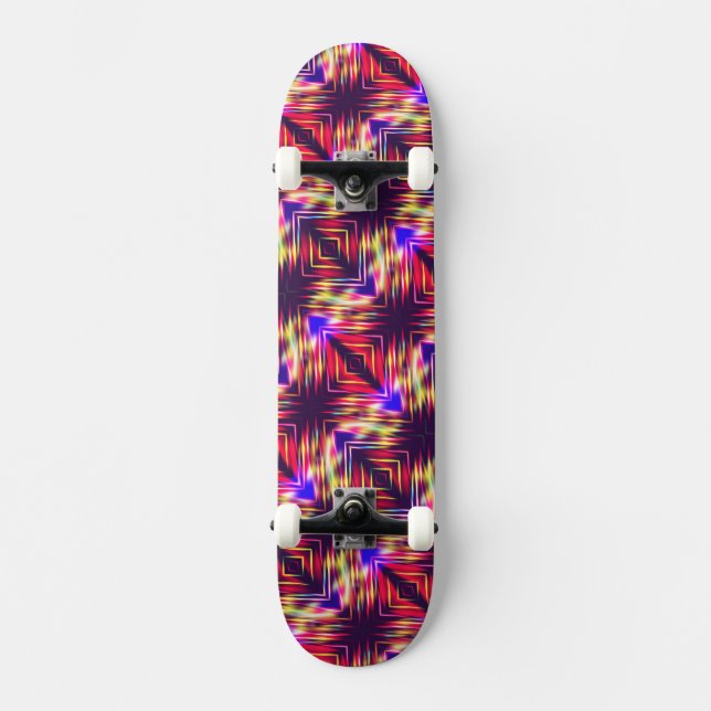 Cute colourful abstract lines throw pillow iPhone  Skateboard (Front)