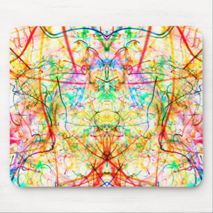 Cute colourful abstract lines throw pillow mouse mat
