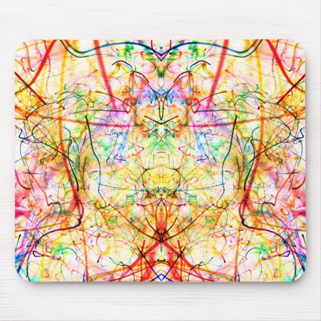 Cute colourful abstract lines throw pillow mouse mat (Front)