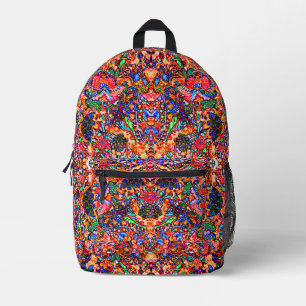 Cute colourful abstract magic floral nature printed backpack