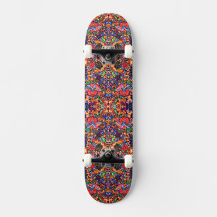 Cute colourful abstract magic floral nature skateboard