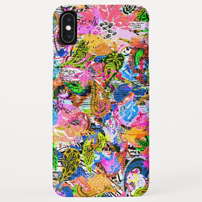 Cute colourful abstract mixed paisley flowers Case-Mate iPhone case (Back)