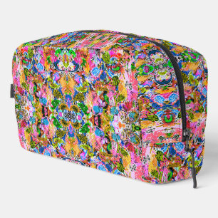 Cute colourful abstract mixed paisley flowers dopp kit