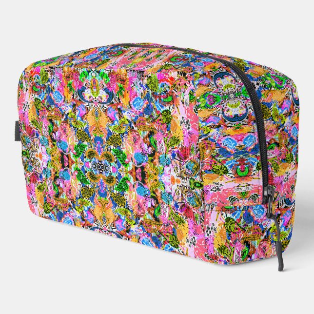 Cute colourful abstract mixed paisley flowers dopp kit (Right Corner)