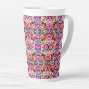 Cute colourful abstract nature insects latte mug