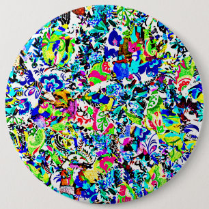 Cute colourful abstract painting 6 cm round badge