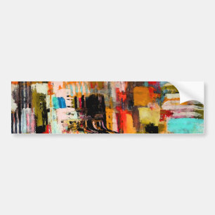 Cute colourful abstract painting bumper sticker