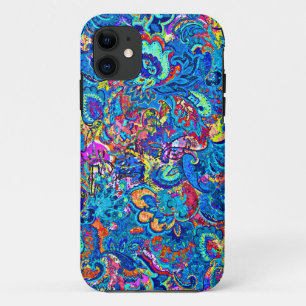 Cute colourful abstract painting flowers iPhone 11 case
