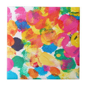 Cute colourful abstract painting tile