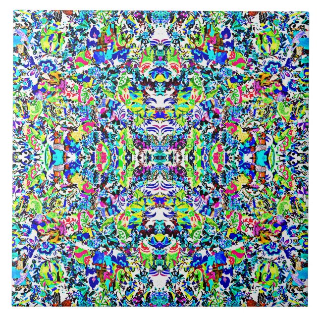 Cute colourful abstract painting tile (Front)