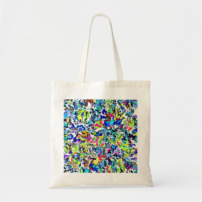 Cute colourful abstract painting tote bag (Front)