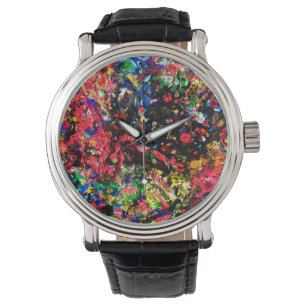 Cute colourful abstract painting watch