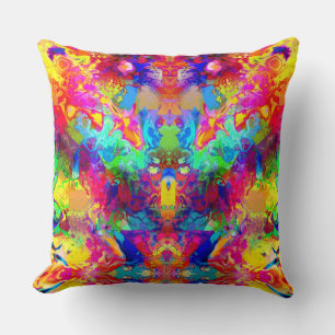 Cute colourful abstract phantom cushion