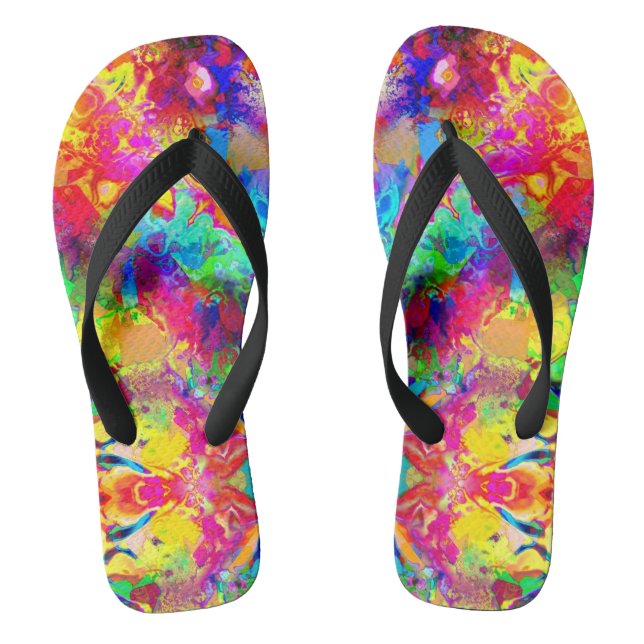 Cute colourful abstract phantom flip flops (Footbed)
