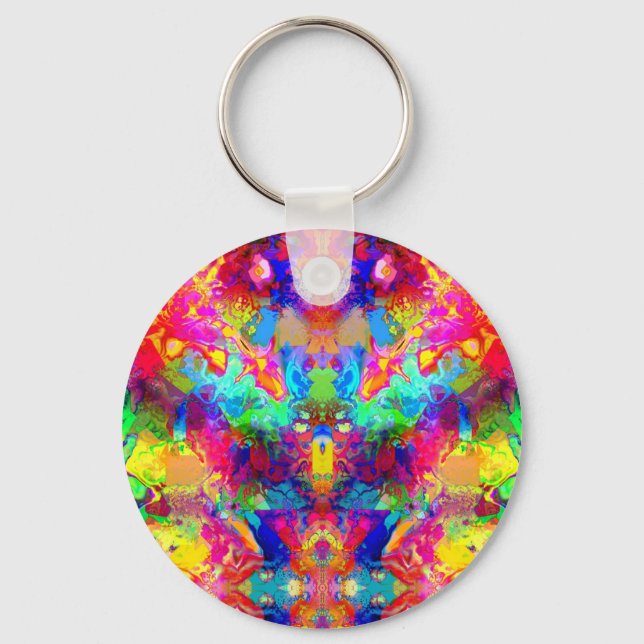 Cute colourful abstract phantom key ring (Front)