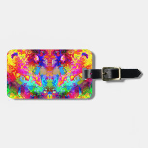 Cute colourful abstract phantom luggage tag