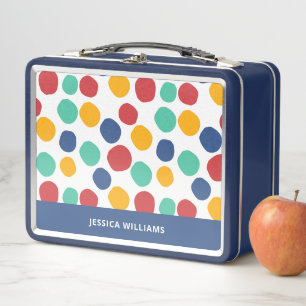 Cute Colourful Abstract Polka Dot Pattern  Metal Lunch Box