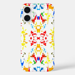 Cute colourful abstract splatter iPhone 16 case