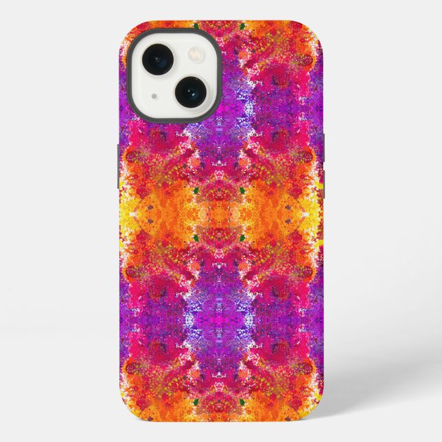 Cute colourful abstract splatter paint iPhone case (Back)