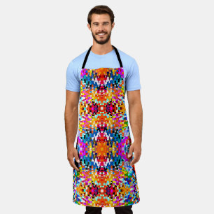 Cute colourful abstract squares apron