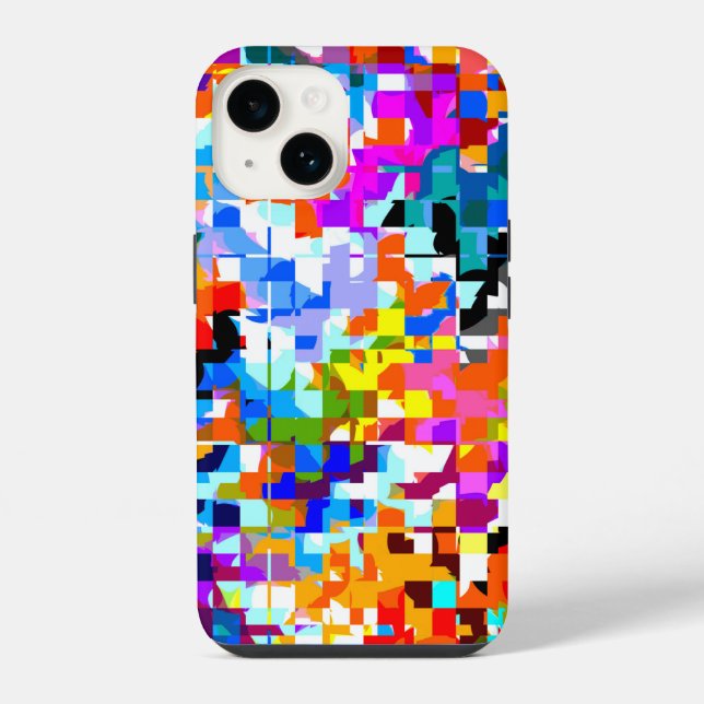 Cute colourful abstract squares iPhone case (Back)