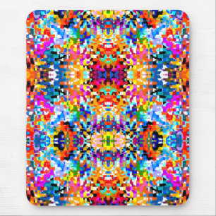 Cute colourful abstract squares mouse mat