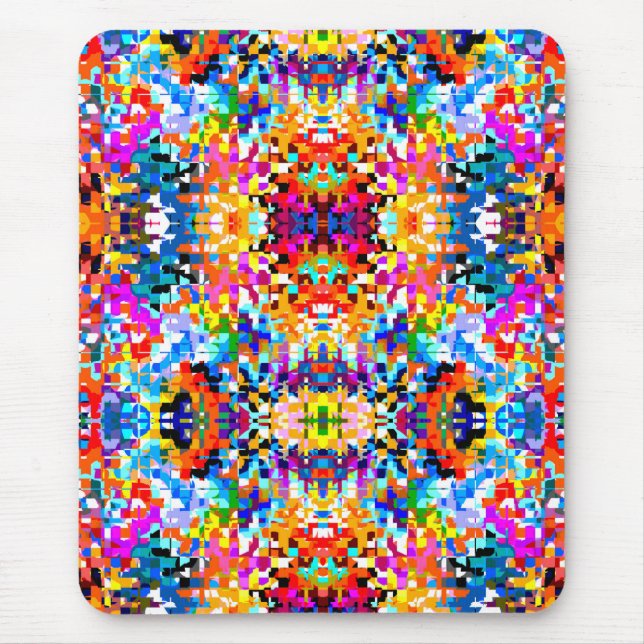 Cute colourful abstract squares mouse mat (Front)
