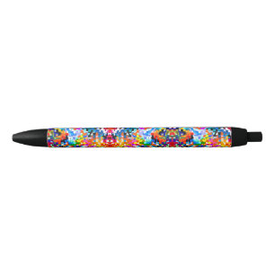 Cute colourful abstract squares notebook laptop sl black ink pen