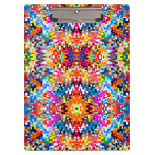 Cute colourful abstract squares notebook laptop sl clipboard