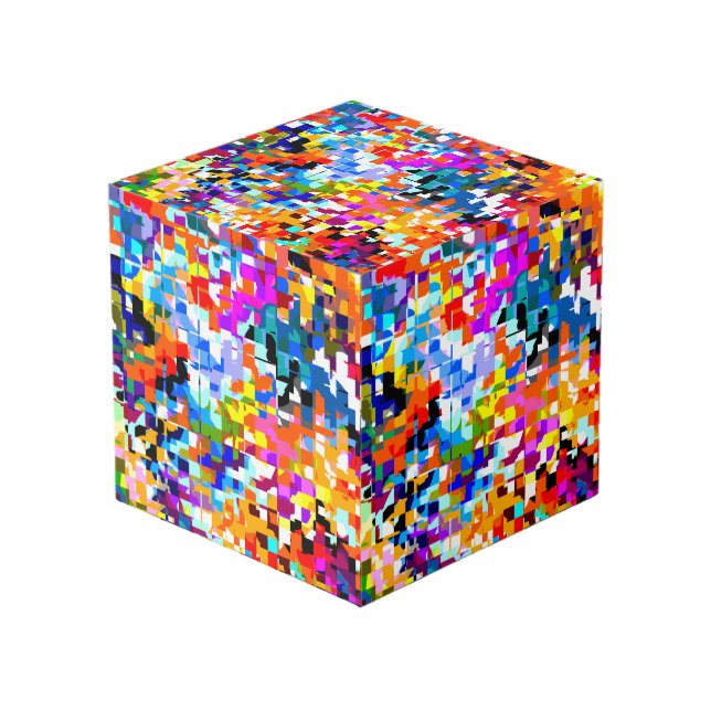 Cute colourful abstract squares notebook laptop sl cube (Front Angled)