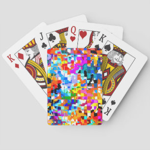 Cute colourful abstract squares notebook laptop sl playing cards