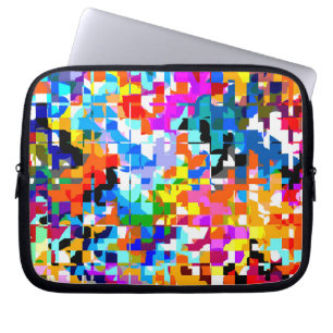 Cute colourful abstract squares notebook laptop sleeve