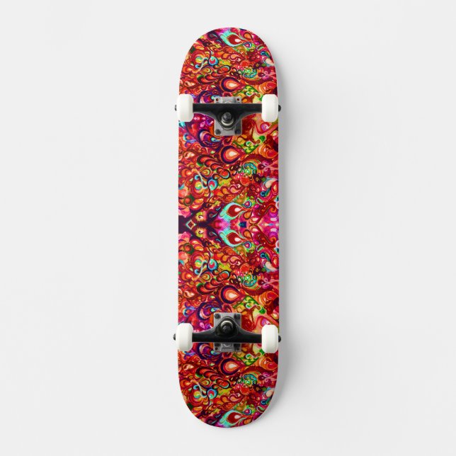 Cute colourful abstract swirl paint Case-Mate iPho Skateboard (Front)