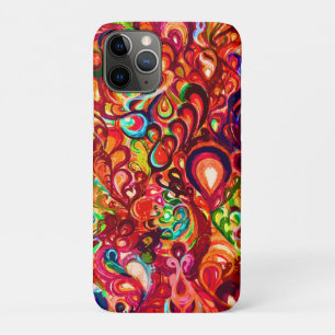 Cute colourful abstract swirl paint iPhone 11 pro case