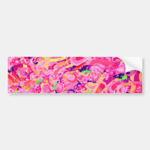 Cute colourful abstract swirls paint bumper sticker