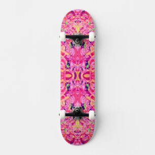 Cute colourful abstract swirls paint skateboard