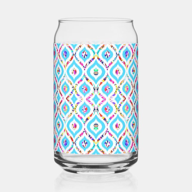 Cute colourful abstract zigzag patterns can glass (Front)