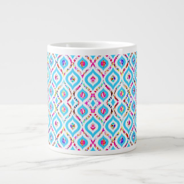 Cute colourful abstract zigzag patterns large coffee mug (Front)