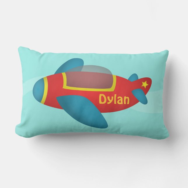 Cute Colourful Aeroplane Jet for Kids Lumbar Cushion (Front)