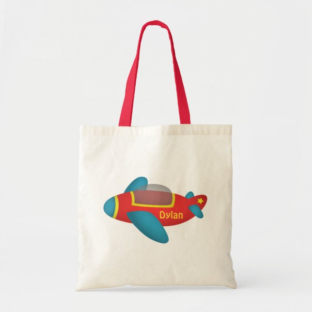 Cute Colourful Aeroplane Jet for Kids Tote Bag (Front)