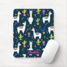 Cute Colourful Alpaca Cactus Personalised Name