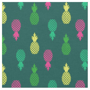 Cute Colourful and Tropical Pineapple Pattern Fabric