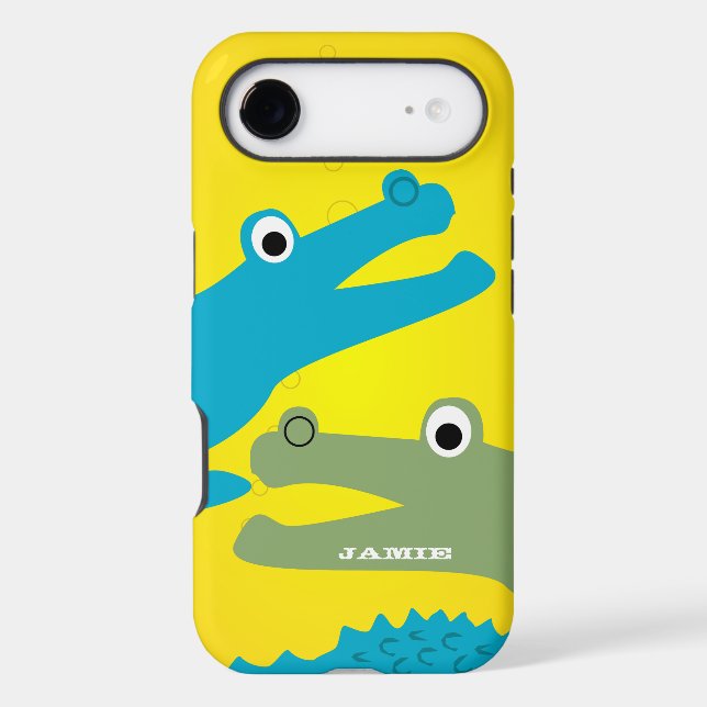 Cute Colourful Aqua and Yellow Alligator (Back)