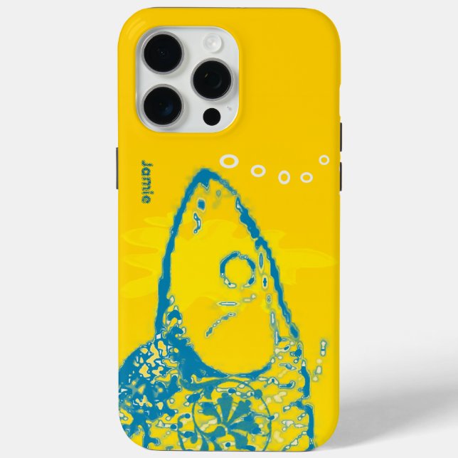 Cute Colourful Aqua and Yellow Fish Case-Mate iPhone Case (Back)