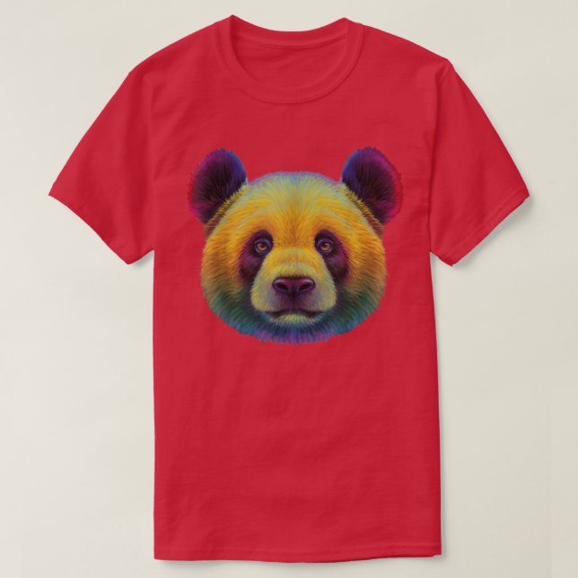 cute colourful Artistic panda bear head face for L T-Shirt (Design Front)