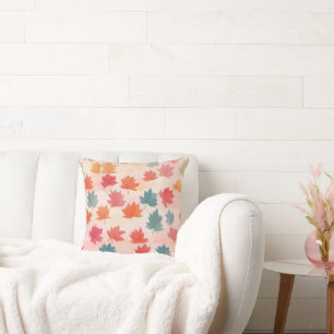 Cute Colourful Autumn Leaf Cushion